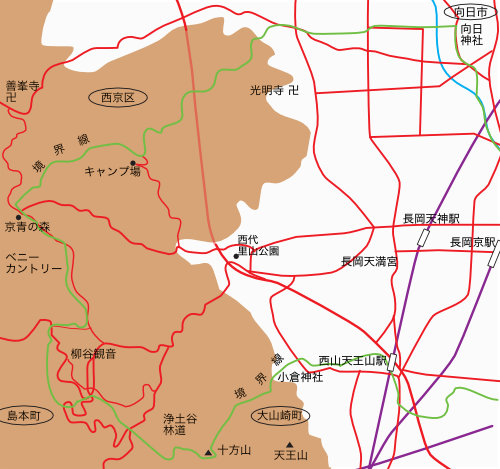 長岡京市境界地図