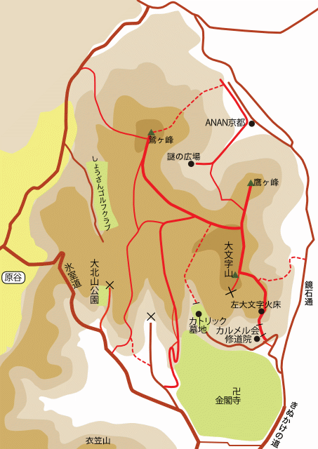 大文字山の地図