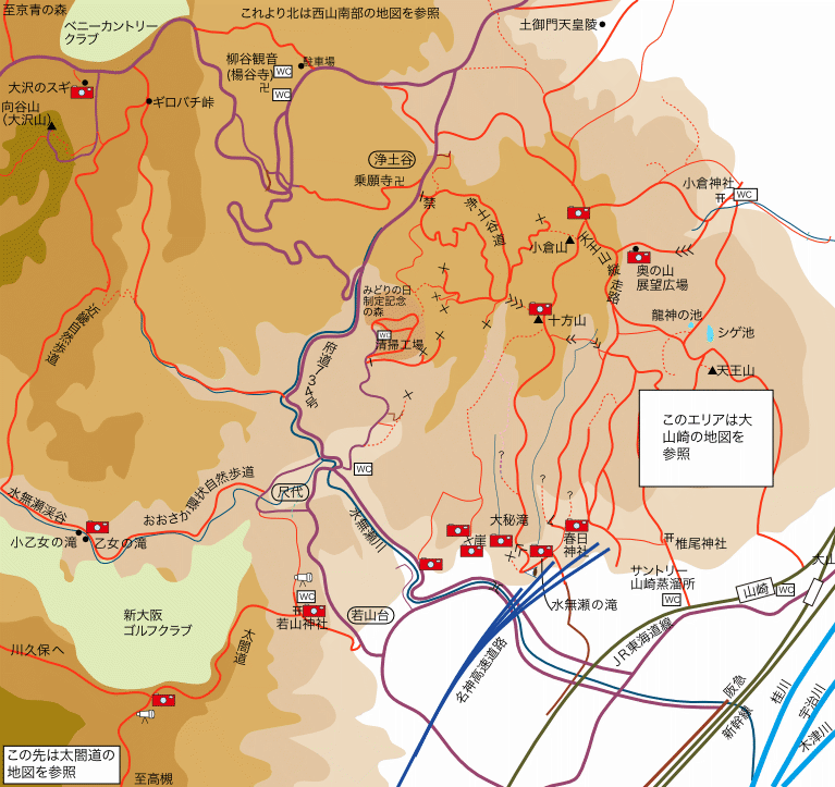 島本町ハイキング地図