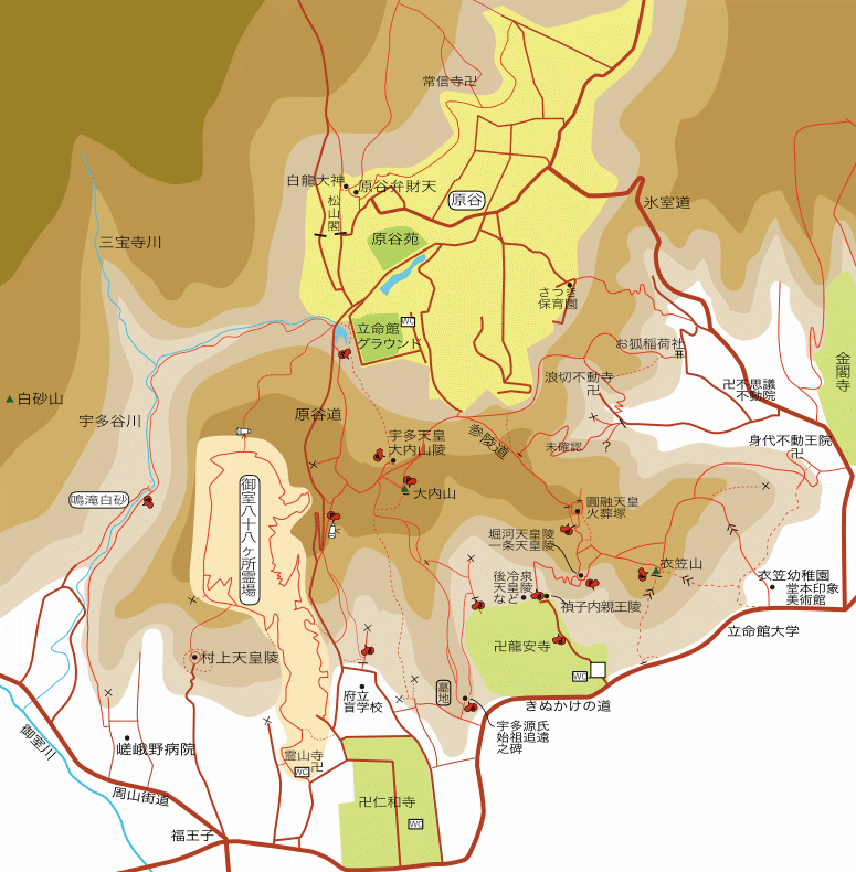 衣笠・原谷・鳴滝の地図